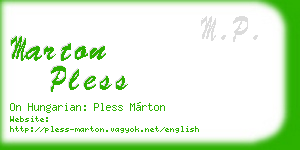 marton pless business card